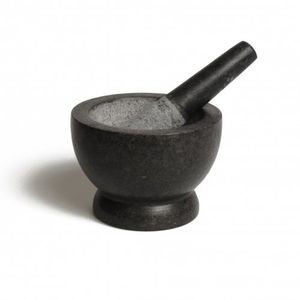 Mörser, schwarzer Granit, Durchmesser 13 cm