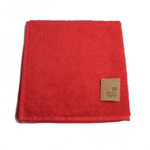 Essuie-mains, coton bio, rouge, 50 x 50 cm
