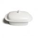 Butter dish, porcelain, with knob