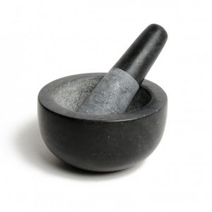 Mörser, schwarzer Granit, Durchmesser 9,5 cm