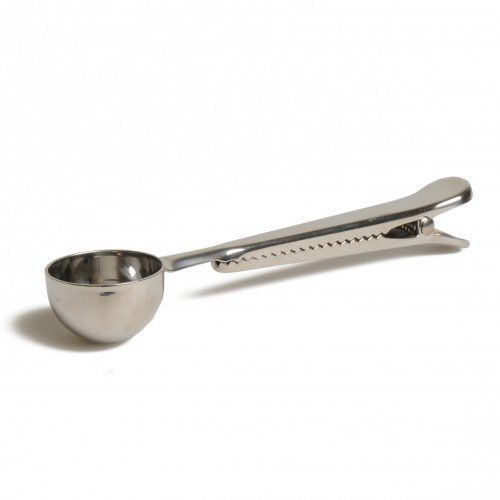Measuring spoon with coffee bag clip, coffee, stainless steel