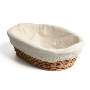 Lined basket, cream lining, 30.5 x 19 x 8 cm 