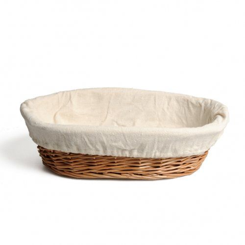 Lined basket, cream lining, 30.5 x 19 x 8 cm 