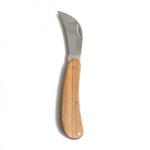 Couteau de jardin, lame pliante en acier inoxydable et manche en bois de frêne