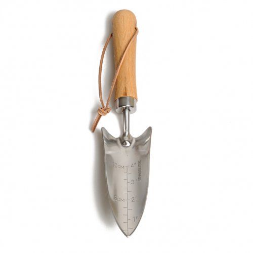Garden trowel, stainless steel with ash handle