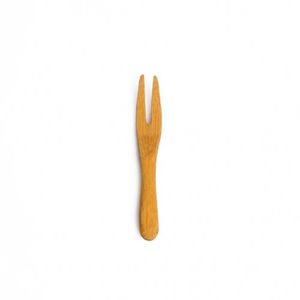Petite fourchette pour bouchées, bambou, 9 cm