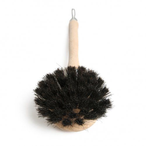 Dishwashing brush with handle, beech and horsehair, 24 cm