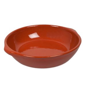 Ovenschaal rond, rood aardewerk, Ø 21 cm       