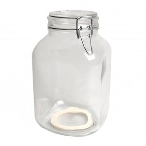 Clip top jar, glass, square, 3 l