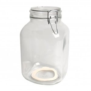 Clip top jar, glass, square, 3 l
