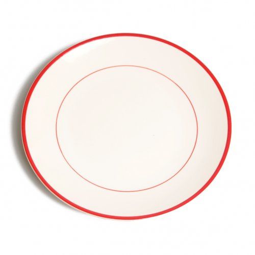 Mislukking gesponsord Yoghurt Bord diner 'Rand', aardewerk, rood, Ø 27 cm | Servies 'rand', aardewerk |  Dille & Kamille