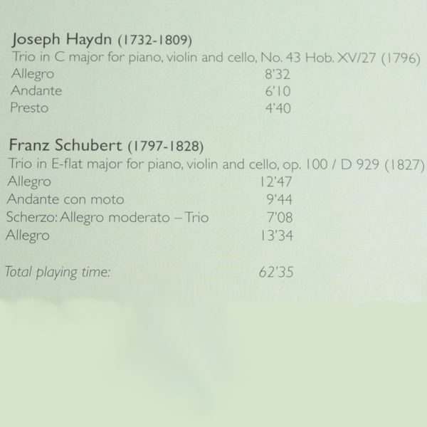 Pianotrio's, J. Haydn en Fr. Schubert