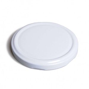 Lid, white, for preserving jar, smooth and faceted 