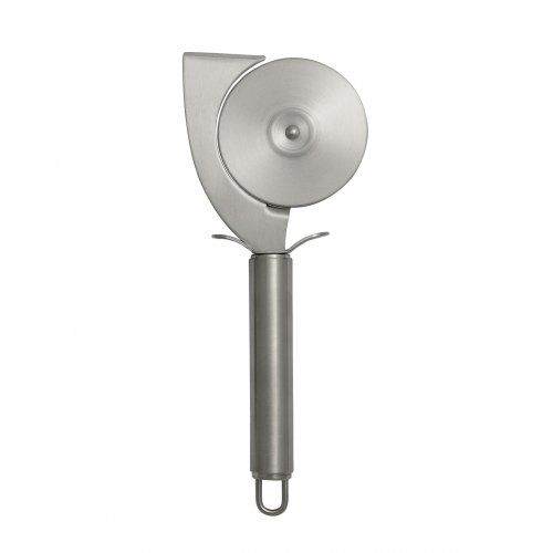 Pizza cutter with extra knife, stainless steel 