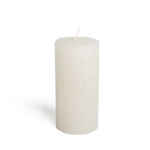 Block candle, white, 6 x 12 cm