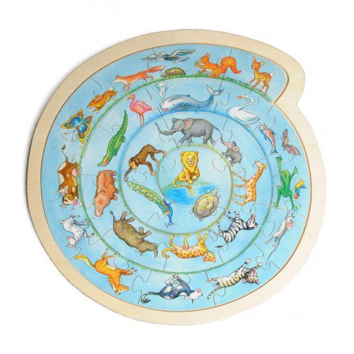 Puzzle animaux, rond