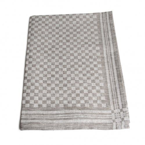 Tea/glass towel, linen/cotton, grey chequered