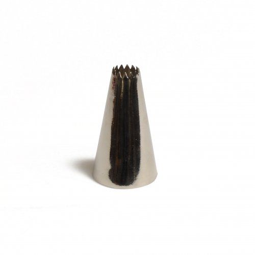 Spuitmondje met gekartelde opening, groot, roestvrij staal