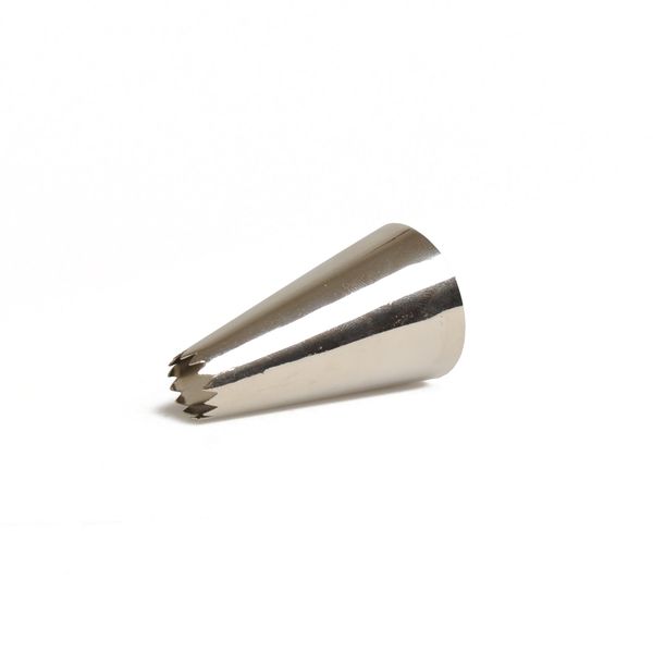 Nozzle with serrated opening, large, stainless steel