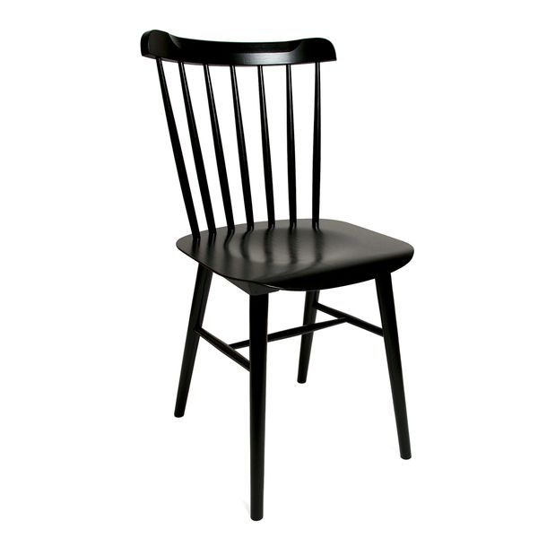  Chaise 35, hêtre, massif laqué noir