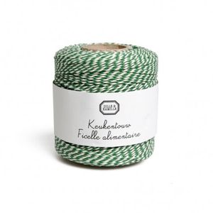 Kitchen twine, green/white, approx. 110 m
