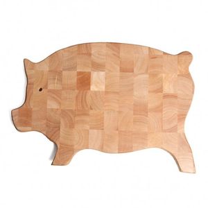 Snijplank varken, rubberhout , 43,5 x 26 cm