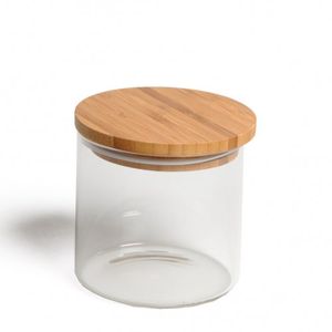 Storage jar with bamboo lid, glass, 450 ml 