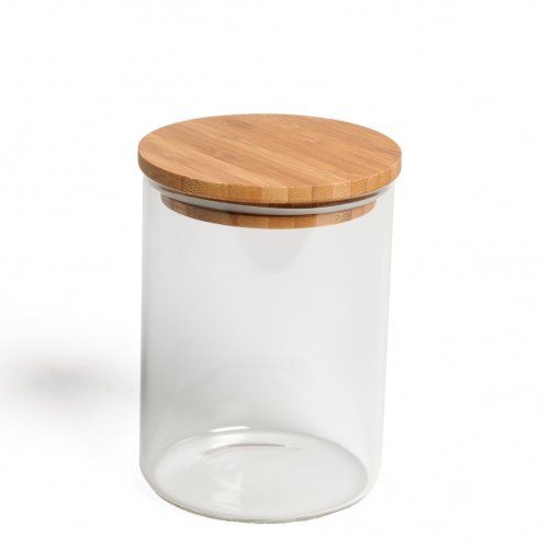 Voorraadpot met bamboe deksel, glas, 700 ml