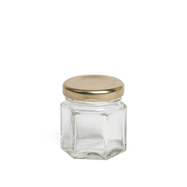 Einweckglas 6 - eckig mit Deckel, mini, 45 ml