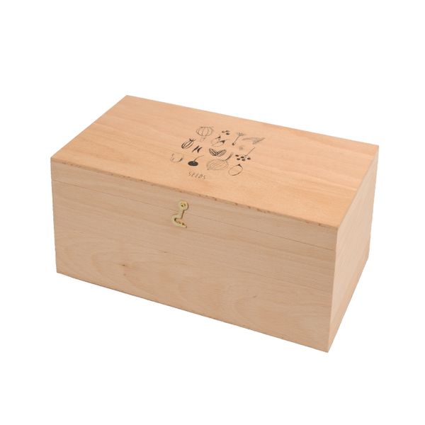 Boîte coffret pour graines potagères, bois de hêtre