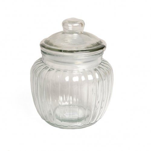 Storage jar, glass, fluted, 0.5 litres
