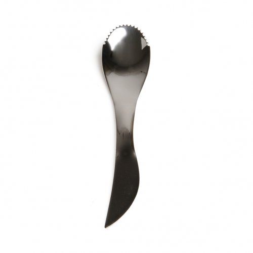 Spoon for kiwi with knife, stainless steel