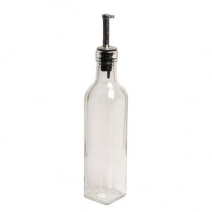 Oil or vinegar bottle, glass, square 250 ml    