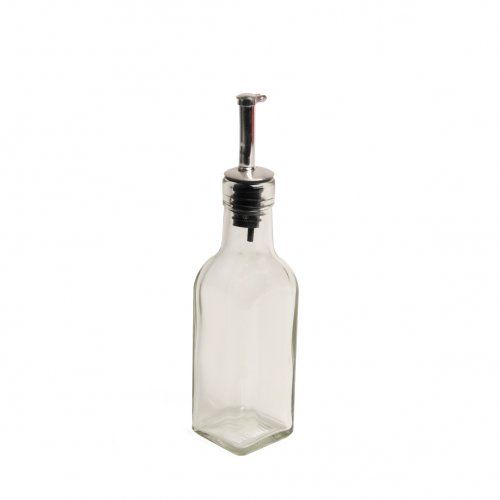 Image of Olie- of azijnflesje, glas, vierkant, 175 ml