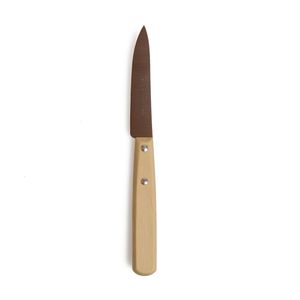 Peeling knife with pointed tip and beech handle, 19 cm