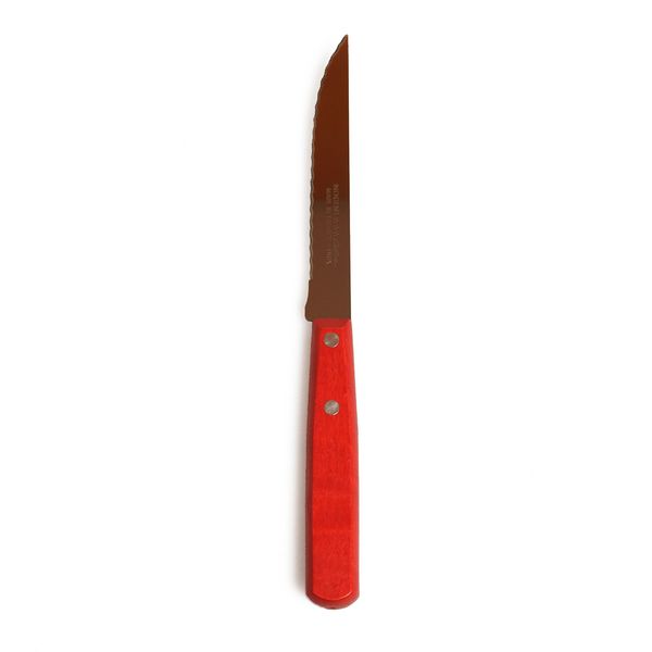 Petit couteau de cuisine dentelé avec manche en bois de hêtre