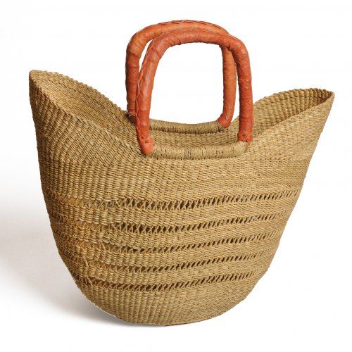 Bolga-Korb, Einkaufstasche aus Steppengras, mit Löchern