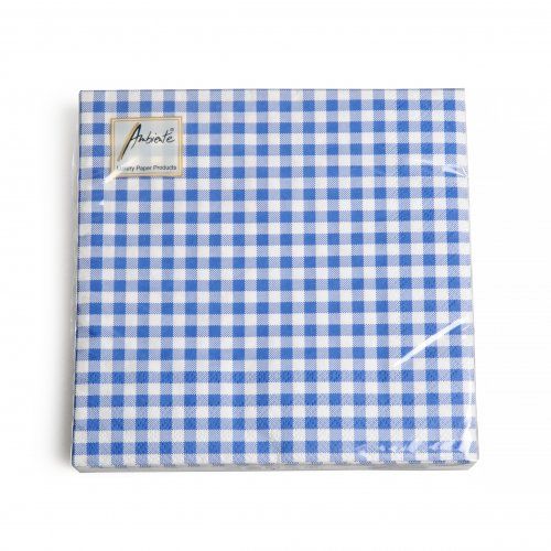 Serviette, papier, carreaux bleu et blanc, 20p  Serviettes de table &  ronds de serviette chez Dille & Kamille