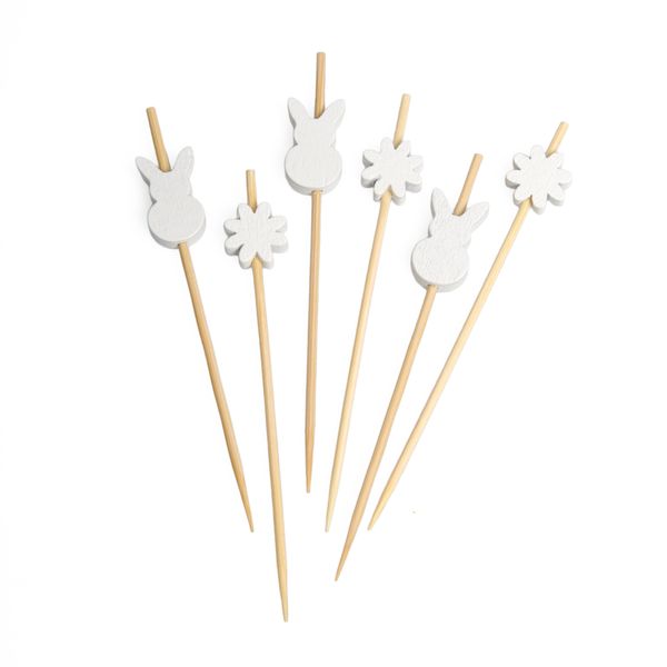 Prickers, bunnies and flowers, white (per 24)