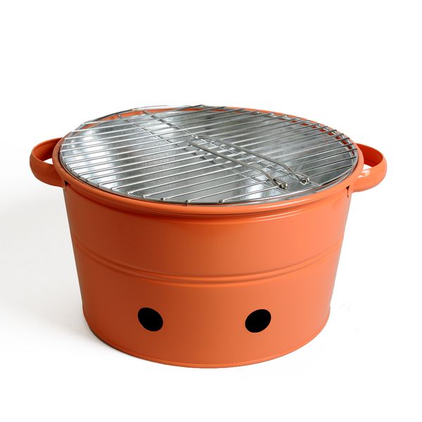 Barbecue, Zink, 3teilig, lachsrosa lackiert