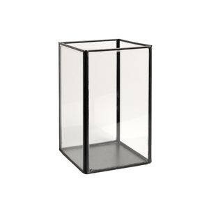 Glascontainer mit Metallrahmen, schwarz, groß, hoch