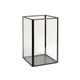 Storage box glass with metal frame, black, high, large