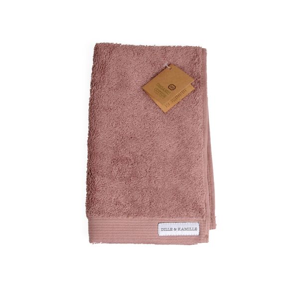 Serviette d'invité, coton bio, vieux rose