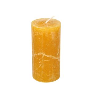 Bougie bloc, jaune moutarde, 12 cm