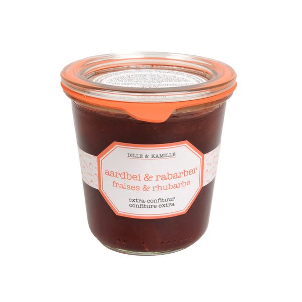 Extra-confituur, aardbei&rabarber, 320 gram