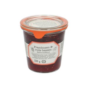Extra jam, raspberries & berries, 320 grams