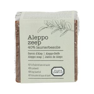 Aleppo-zeep, 60% olijfolie & 40% laurierbessenolie, 185 gram Aleppo-zeep, 60% olijfolie & 40% laurierbessenolie, 185 gram