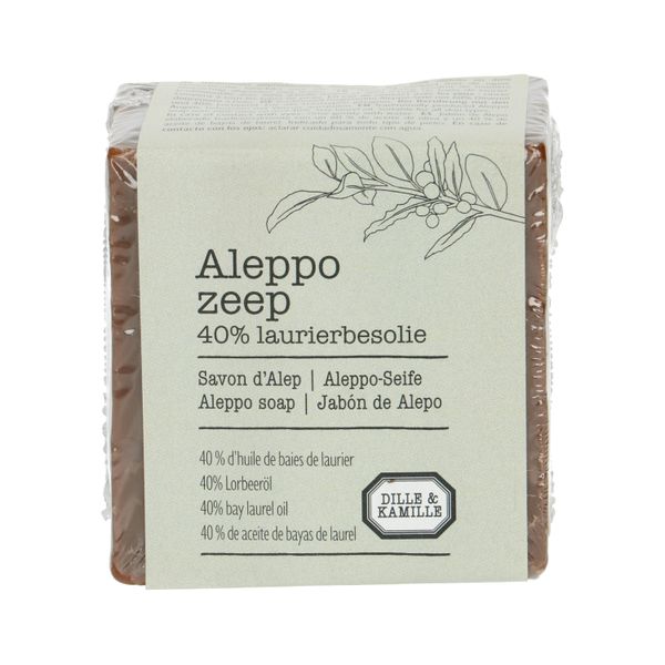 Aleppo-zeep, 60% olijfolie & 40% laurierbessenolie, 185 gram Aleppo-zeep, 60% olijfolie & 40% laurierbessenolie, 185 gram