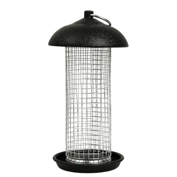 Vogelvoedersilo voor pinda's, zwart metaal