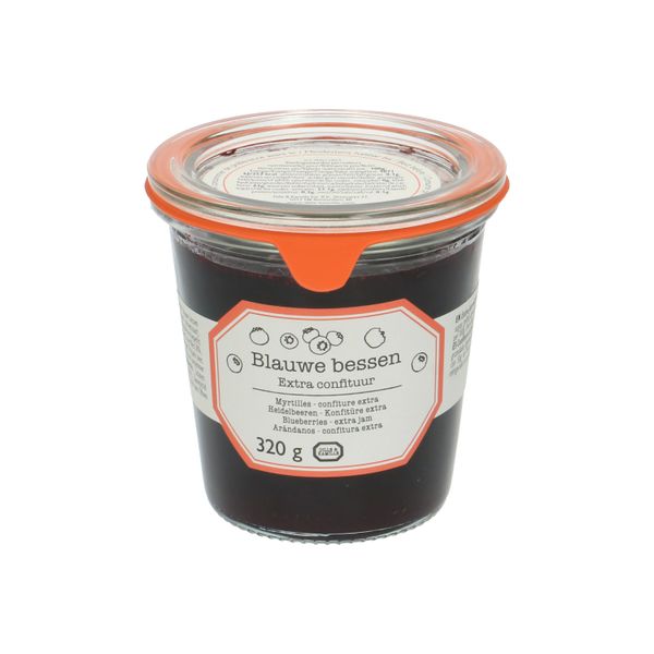 Extra-confituur, blauwe bessen, 320 gram